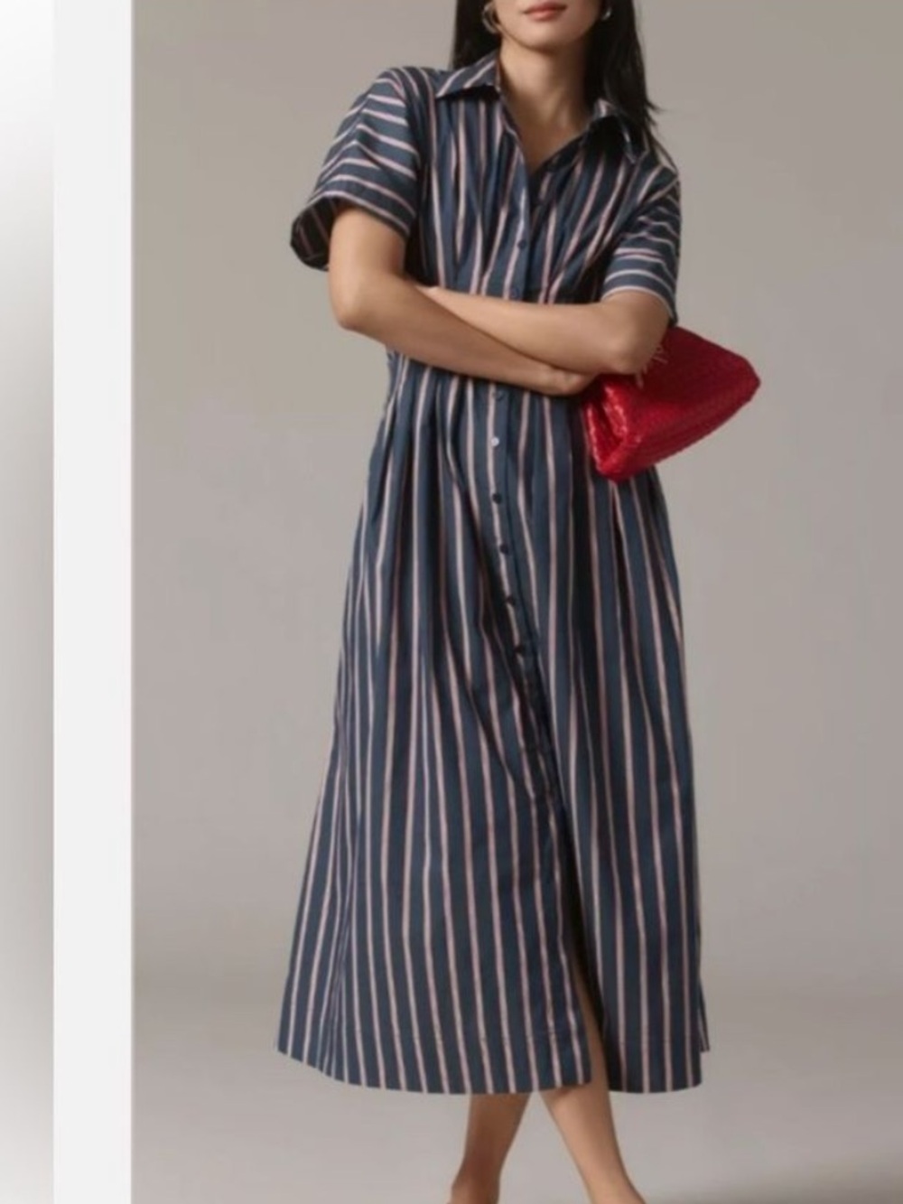 Navy Stripe Shirt Dress